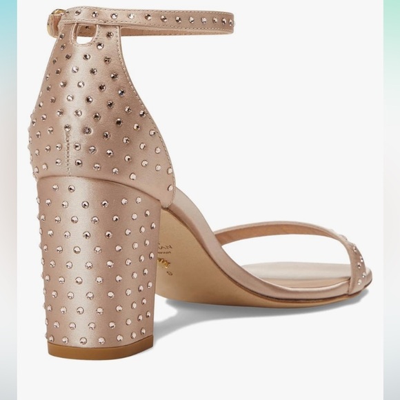 EUC Stuart Weitzman Nudistcurve 75 Block Shine Sandal size 5.5 - Picture 2 of 7